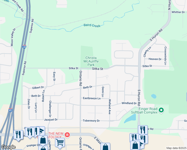 map of restaurants, bars, coffee shops, grocery stores, and more near 426 McAuliffe Heights Trail in Green Bay