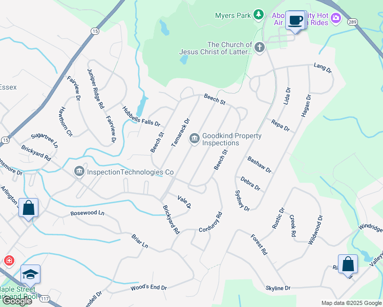 map of restaurants, bars, coffee shops, grocery stores, and more near 19 Countryside Drive in Essex