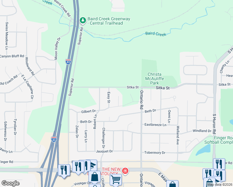 map of restaurants, bars, coffee shops, grocery stores, and more near 424 Gilbert Court in Green Bay