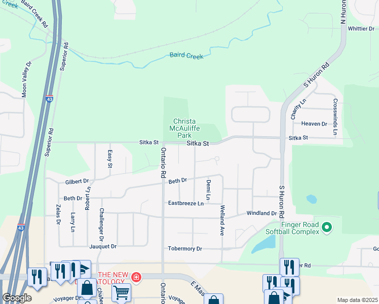 map of restaurants, bars, coffee shops, grocery stores, and more near 426 McAuliffe Heights Trail in Green Bay