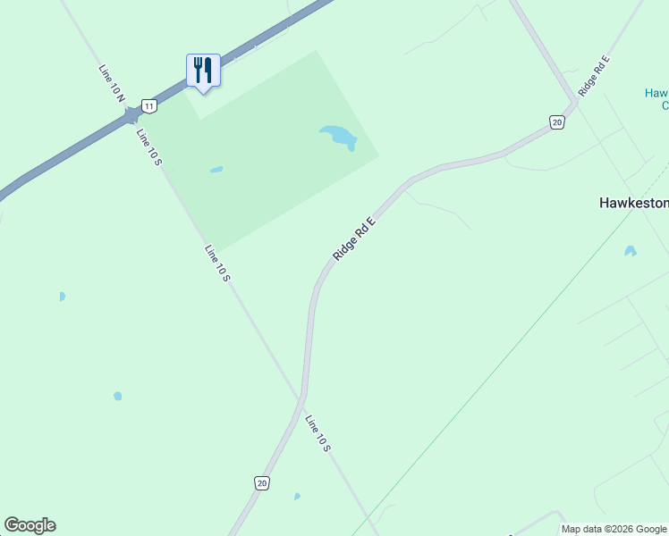 map of restaurants, bars, coffee shops, grocery stores, and more near 1201 Ridge Road East in Hawkestone