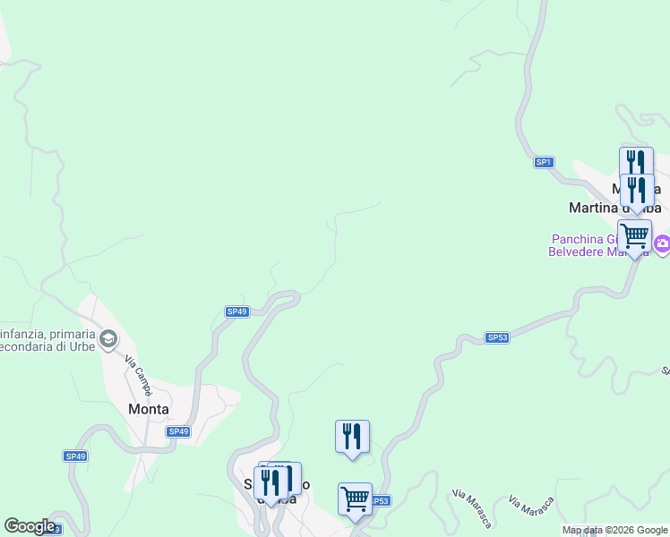 map of restaurants, bars, coffee shops, grocery stores, and more near 1 Via Chiavarino in Provincia di Savona