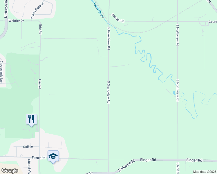 map of restaurants, bars, coffee shops, grocery stores, and more near 365 South Grandview Road in Green Bay