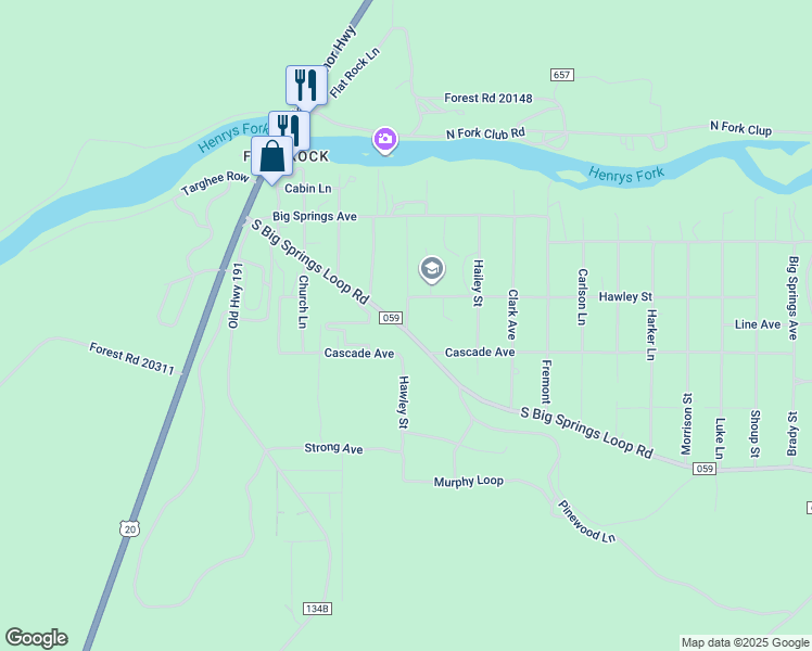 map of restaurants, bars, coffee shops, grocery stores, and more near 4261-4267 Hawley in Island Park