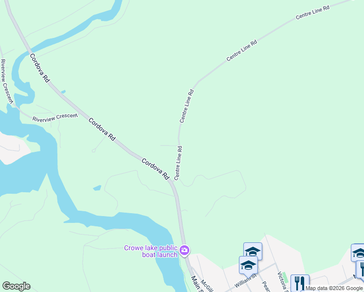 map of restaurants, bars, coffee shops, grocery stores, and more near 50 Centre Line Road in Marmora