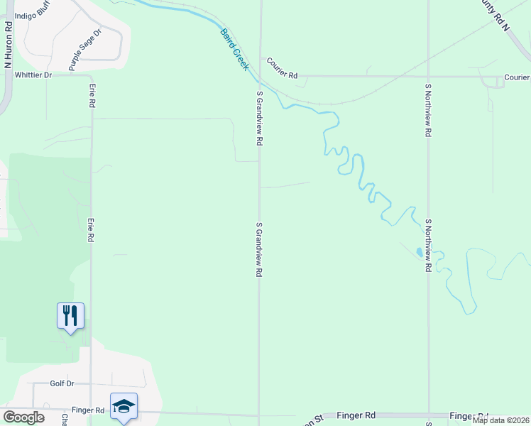 map of restaurants, bars, coffee shops, grocery stores, and more near 365 South Grandview Road in Green Bay