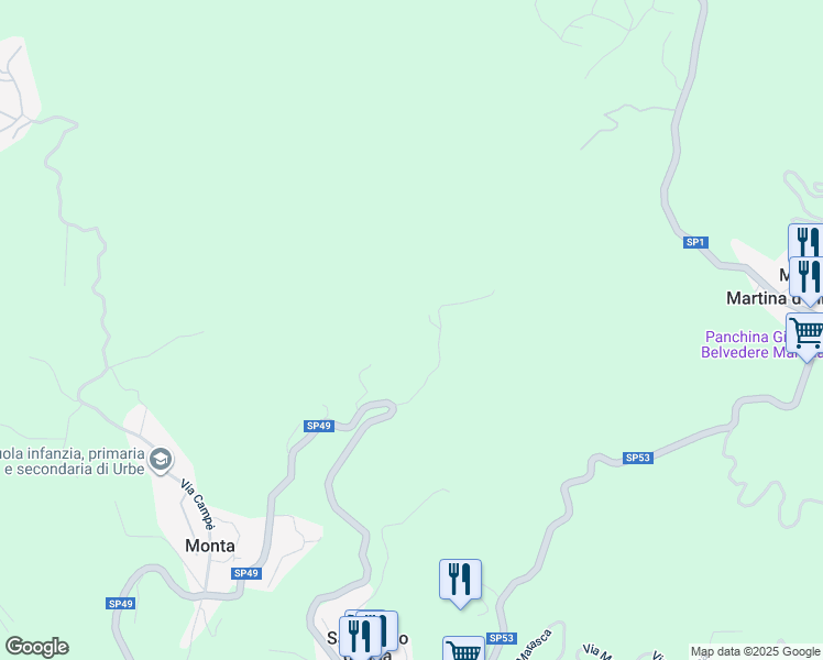 map of restaurants, bars, coffee shops, grocery stores, and more near 22 Via Chiavarino in Provincia di Savona