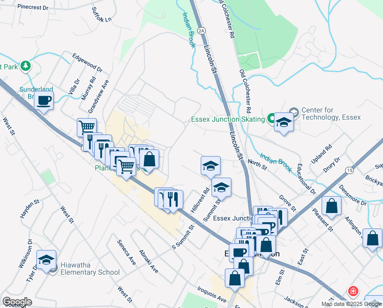 map of restaurants, bars, coffee shops, grocery stores, and more near 39 Prospect Street in Essex