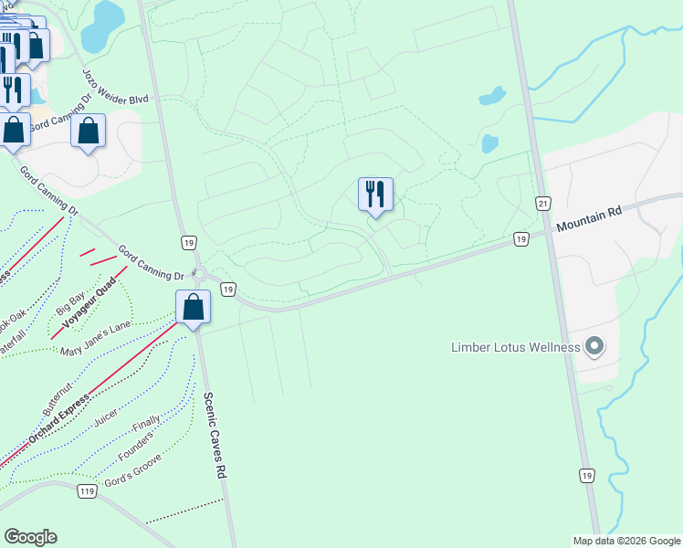 map of restaurants, bars, coffee shops, grocery stores, and more near 146 Yellow Birch Crescent in Grey County