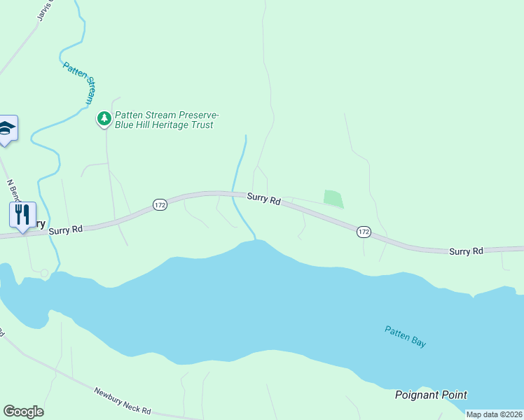 map of restaurants, bars, coffee shops, grocery stores, and more near 1118 Surry Road in Surry