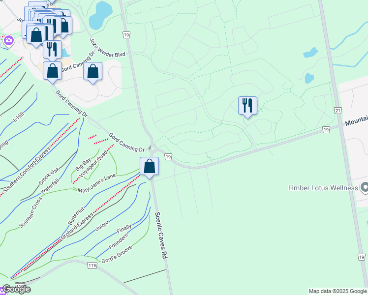 map of restaurants, bars, coffee shops, grocery stores, and more near 208 Yellow Birch Crescent in Grey County