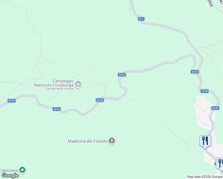 map of restaurants, bars, coffee shops, grocery stores, and more near 7 SP49 in Provincia di Savona