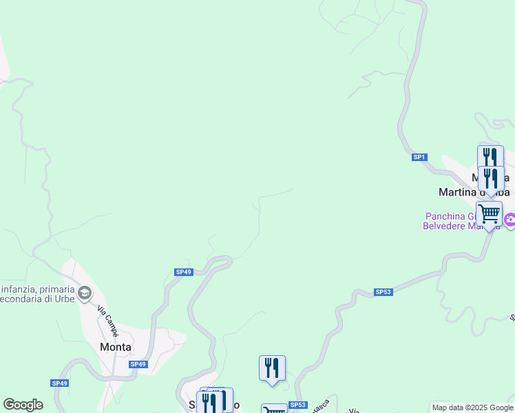 map of restaurants, bars, coffee shops, grocery stores, and more near 22 Via Chiavarino in Provincia di Savona