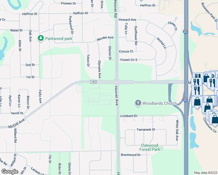 map of restaurants, bars, coffee shops, grocery stores, and more near 155 Devonshire Court in Plover