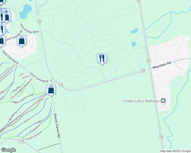 map of restaurants, bars, coffee shops, grocery stores, and more near 369 Yellow Birch Crescent in Grey County