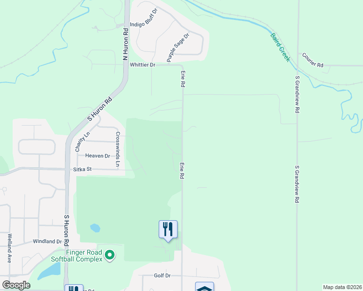 map of restaurants, bars, coffee shops, grocery stores, and more near 311 Erie Road in Green Bay