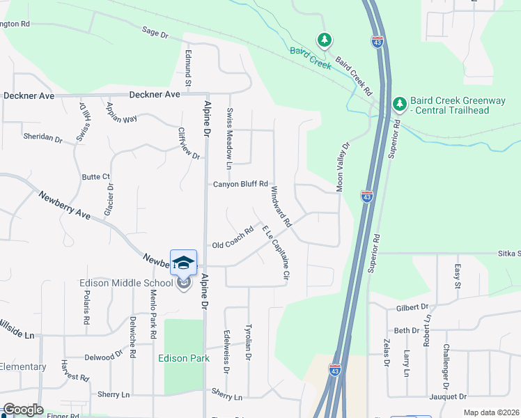 map of restaurants, bars, coffee shops, grocery stores, and more near 349 E Le Capitaine Cir in Green Bay
