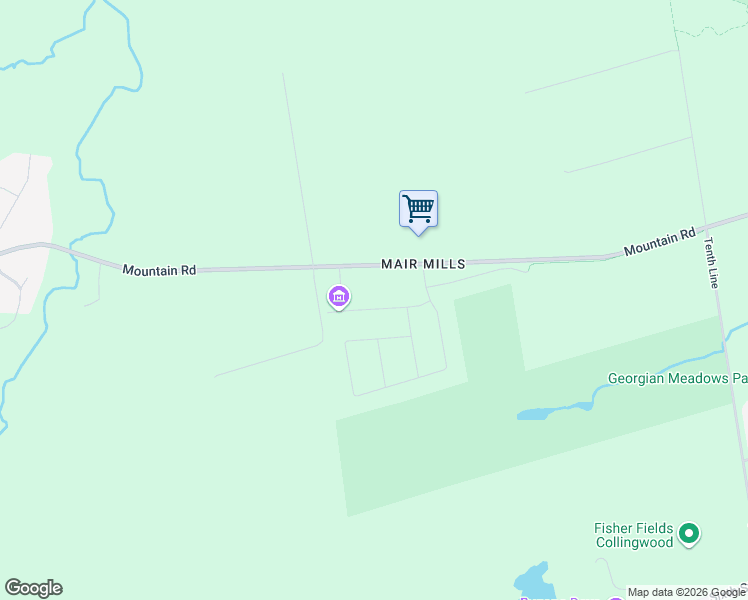 map of restaurants, bars, coffee shops, grocery stores, and more near 17 Mair Mills Drive in Collingwood