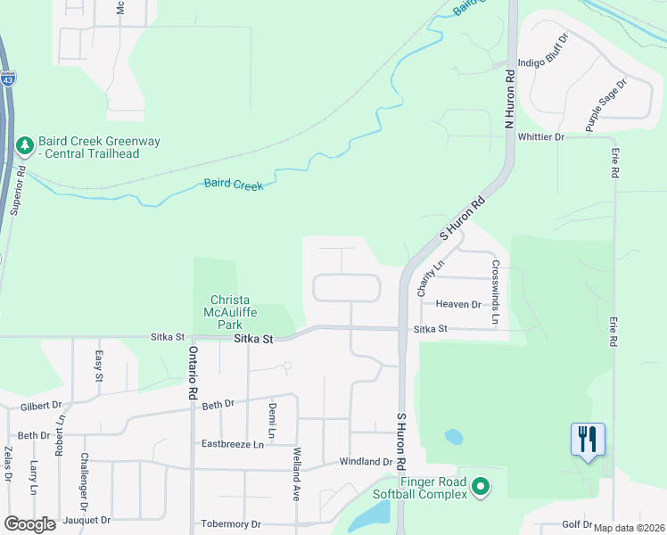 map of restaurants, bars, coffee shops, grocery stores, and more near 3234 Hickory Ridge Lane in Green Bay