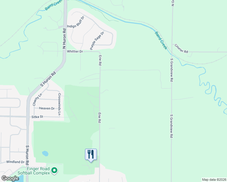 map of restaurants, bars, coffee shops, grocery stores, and more near 311 Erie Rd in Green Bay