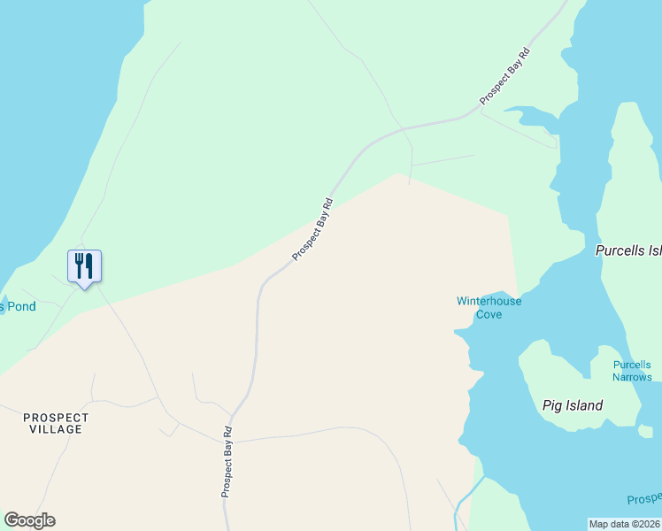 map of restaurants, bars, coffee shops, grocery stores, and more near 806 Prospect Bay Road in Prospect Bay