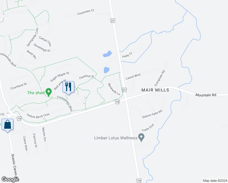 map of restaurants, bars, coffee shops, grocery stores, and more near 16 Beckwith Lane in Grey County