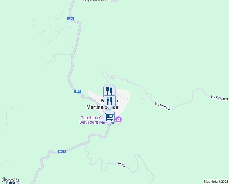 map of restaurants, bars, coffee shops, grocery stores, and more near 4 Via Oratorio in Martina