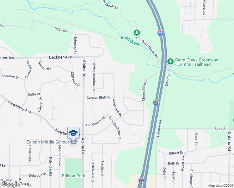 map of restaurants, bars, coffee shops, grocery stores, and more near 257 Windward Road in Green Bay