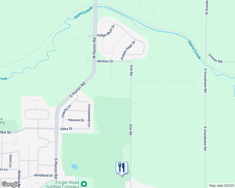 map of restaurants, bars, coffee shops, grocery stores, and more near 250 Erie Road in Green Bay