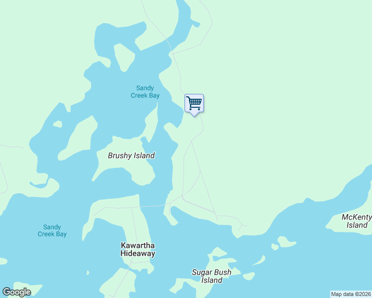 map of restaurants, bars, coffee shops, grocery stores, and more near 284 Kawartha Hideaway Road in Curve Lake