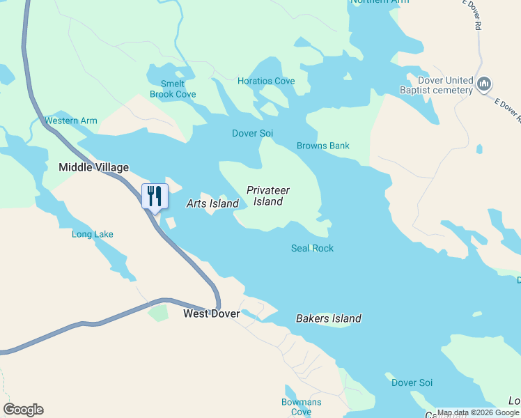 map of restaurants, bars, coffee shops, grocery stores, and more near in West Dover