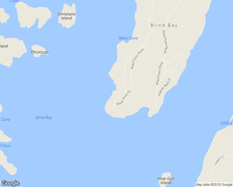 map of restaurants, bars, coffee shops, grocery stores, and more near 5 Black Point Drive in Blind Bay