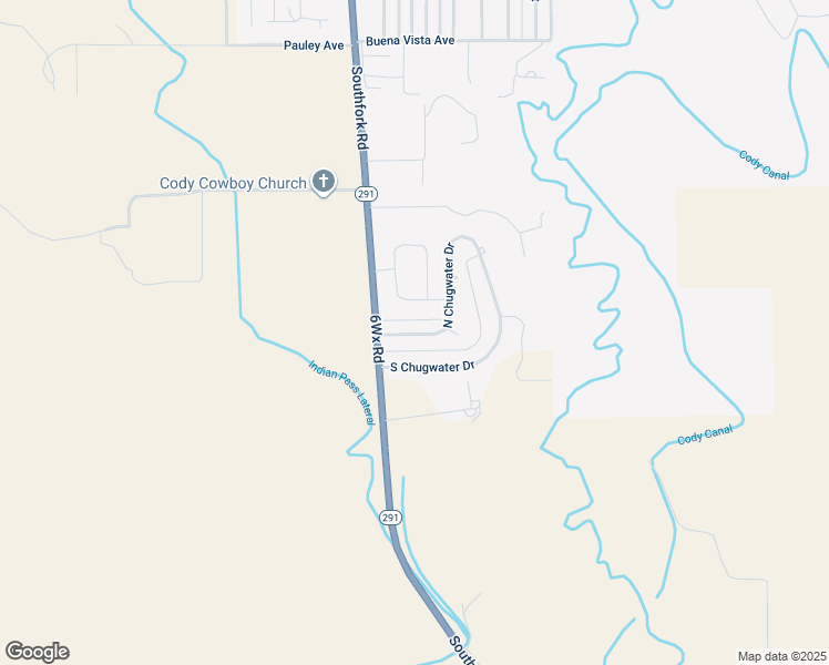 map of restaurants, bars, coffee shops, grocery stores, and more near 113 North Chugwater Drive in Cody