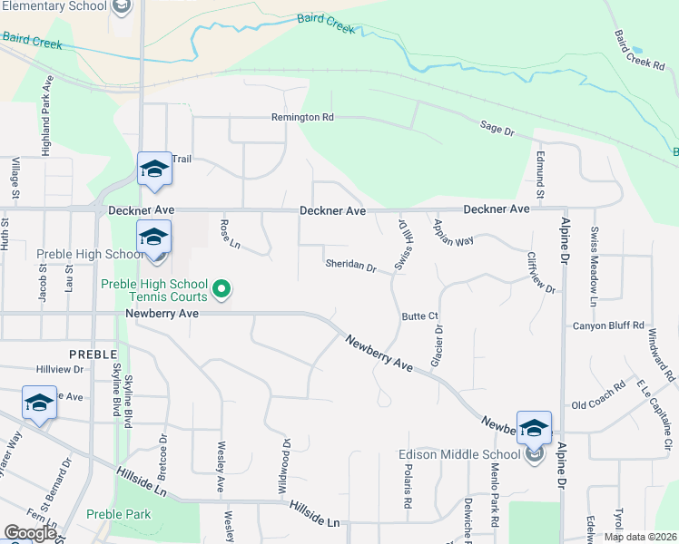 map of restaurants, bars, coffee shops, grocery stores, and more near 2492 Sheridan Drive in Green Bay