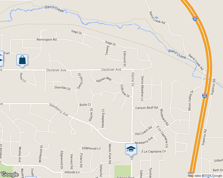 map of restaurants, bars, coffee shops, grocery stores, and more near 2639 Glacier Drive in Green Bay