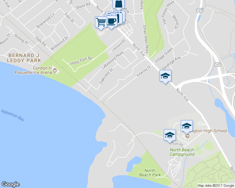 map of restaurants, bars, coffee shops, grocery stores, and more near 163 Killarney Drive in Burlington