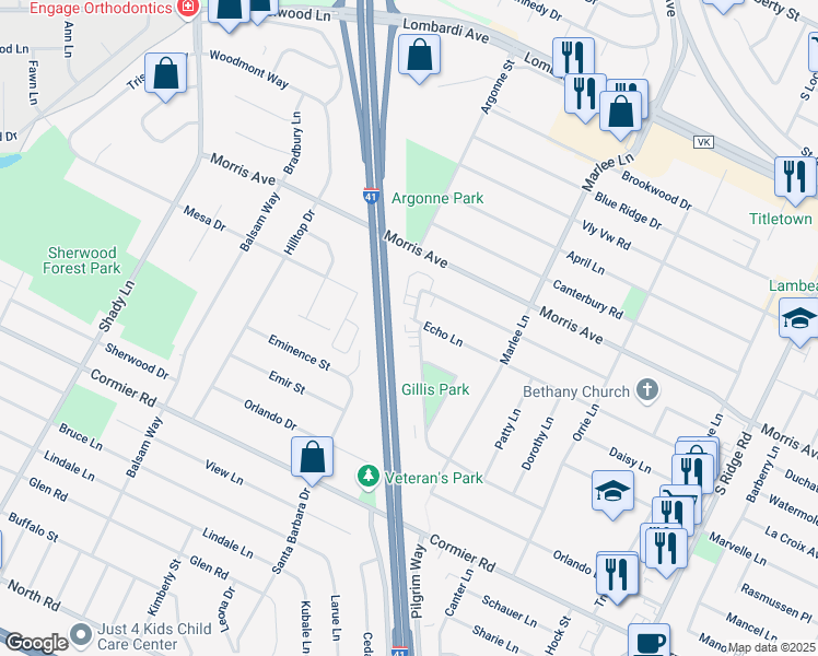 map of restaurants, bars, coffee shops, grocery stores, and more near 1311 Echo Lane in Green Bay