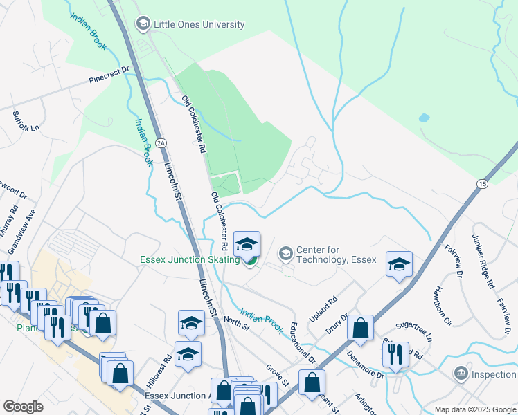 map of restaurants, bars, coffee shops, grocery stores, and more near 2-272 Thasha Lane in Essex
