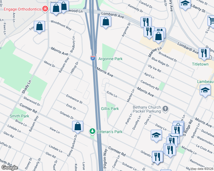 map of restaurants, bars, coffee shops, grocery stores, and more near 1311 Morris Avenue in Green Bay