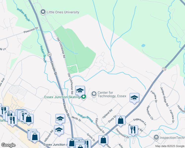 map of restaurants, bars, coffee shops, grocery stores, and more near 169 Autumn Pond Way in Essex