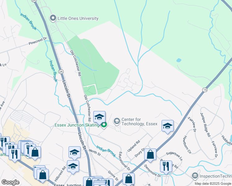 map of restaurants, bars, coffee shops, grocery stores, and more near 151 Autumn Pond Way in Essex Junction