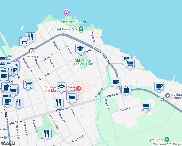 map of restaurants, bars, coffee shops, grocery stores, and more near 49 Raglan Street in Collingwood