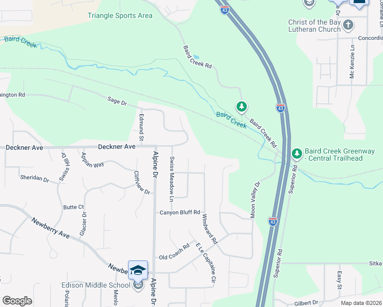 map of restaurants, bars, coffee shops, grocery stores, and more near 125 Falcon Hill Court in Green Bay
