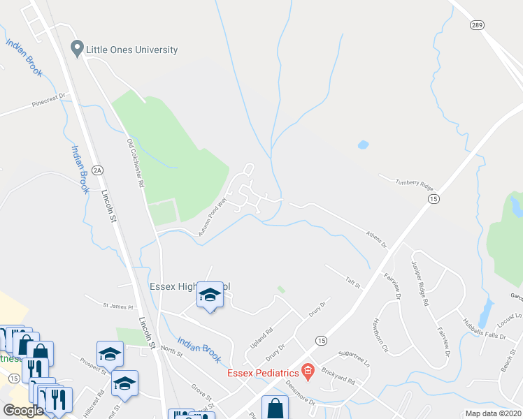 map of restaurants, bars, coffee shops, grocery stores, and more near 331 Autumn Pond Way in Essex