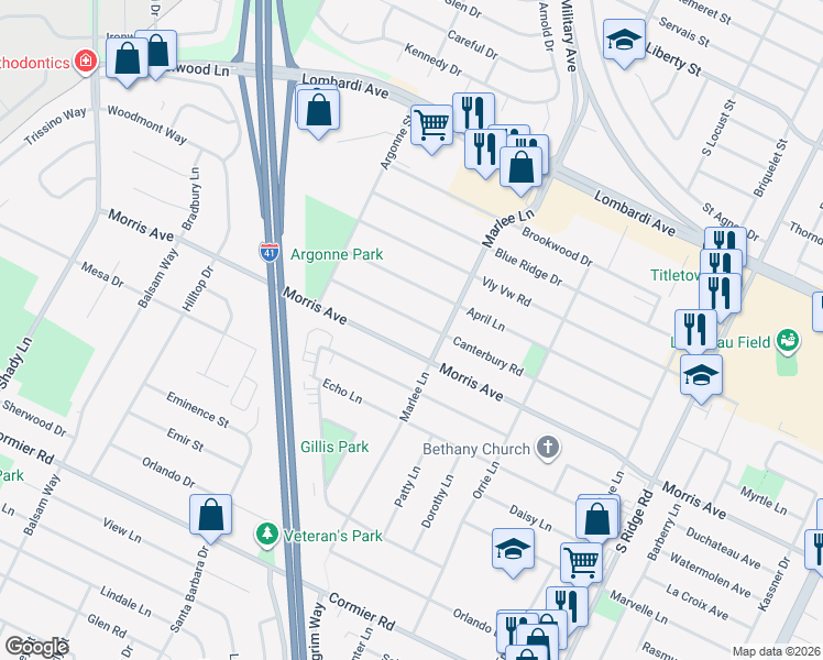 map of restaurants, bars, coffee shops, grocery stores, and more near 1255 Canterbury Road in Green Bay