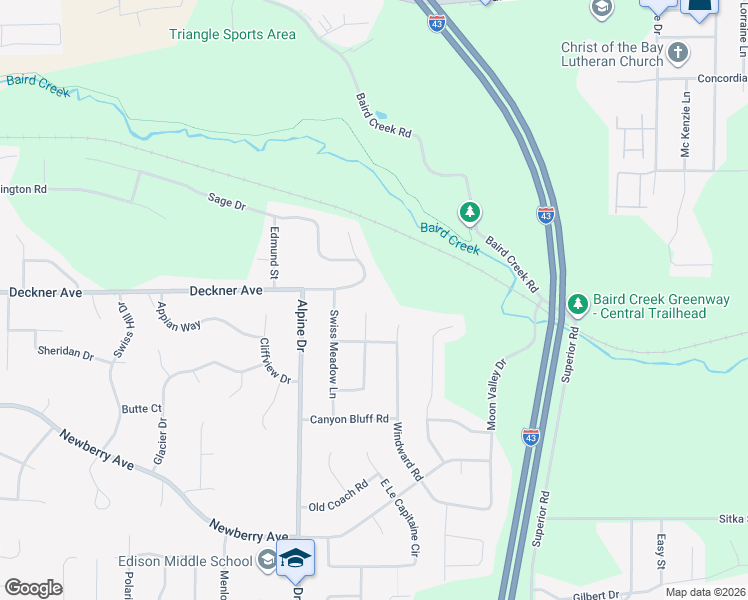 map of restaurants, bars, coffee shops, grocery stores, and more near 125 Falcon Hill Court in Green Bay