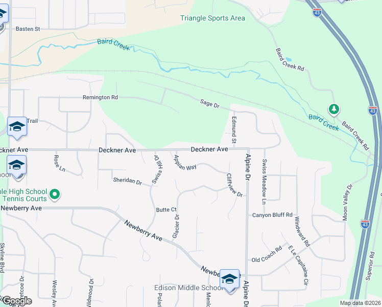 map of restaurants, bars, coffee shops, grocery stores, and more near 2602 Deckner Avenue in Green Bay