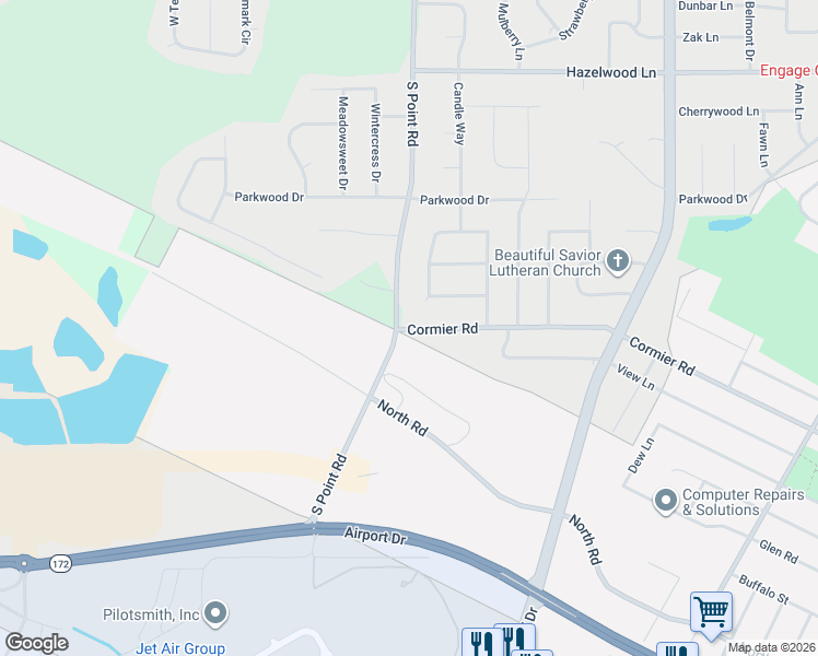 map of restaurants, bars, coffee shops, grocery stores, and more near 2301 South Point Road in Ashwaubenon