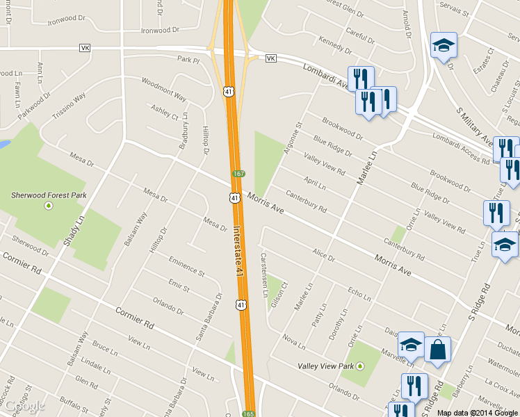 map of restaurants, bars, coffee shops, grocery stores, and more near 1311 Morris Avenue in Green Bay