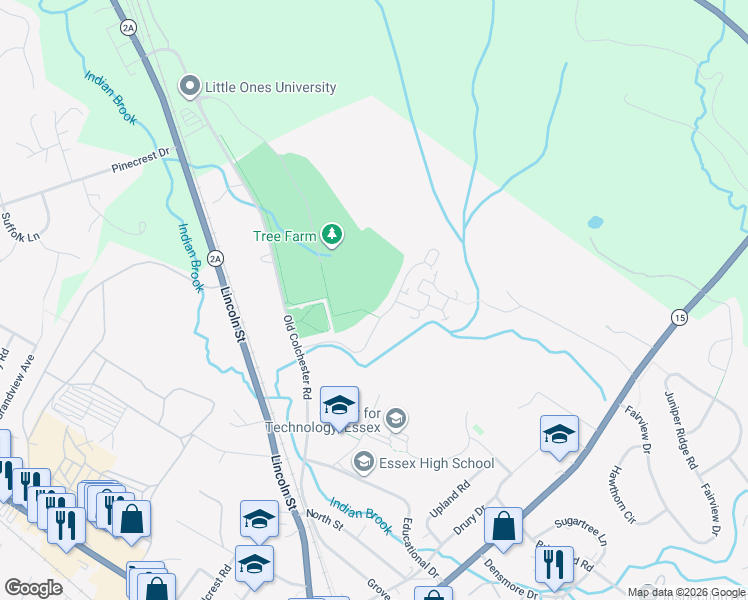 map of restaurants, bars, coffee shops, grocery stores, and more near 151 Autumn Pond Way in Essex Junction